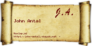 John Antal névjegykártya